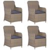vidaXL 5 Piece Patio Dining Set Brown