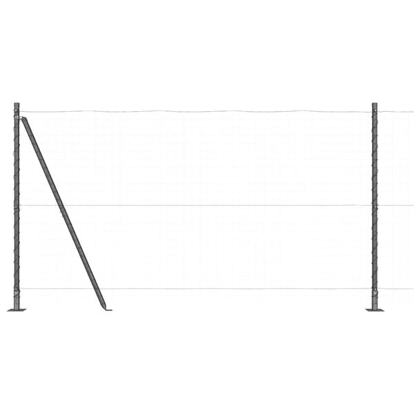 vidaXL Fence Posts Manual 7 pcs Gray &Oslash;32mm 130 cm Galvanized steel