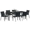 vidaXL Garden Dining Set 7 pcs Black and Grey PE Rattan