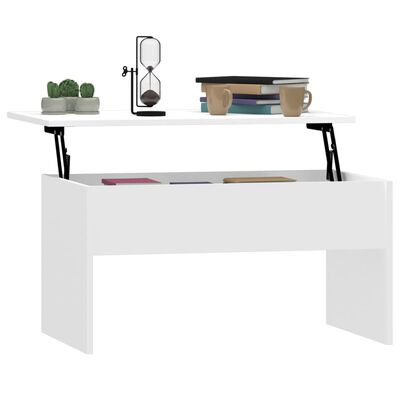 vidaXL Coffee Table High Gloss White 31.5"x19.9"x16.3" Engineered Wood