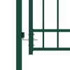 vidaXL Fence Gate with Spikes Steel 39.4x39.4" Green