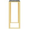 vidaXL Console Table Gold, Black Stainless Steel, Tempered Glass