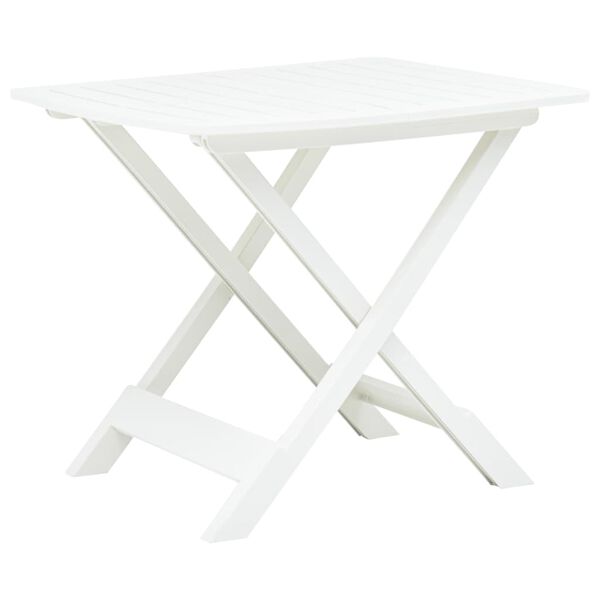 vidaXL Garden Table White Plastic Medium Foldable Bistro Table