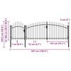 vidaXL Patio Gate Steel 3.3x13.1' Black