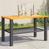 vidaXL Garden Table Black and Brown