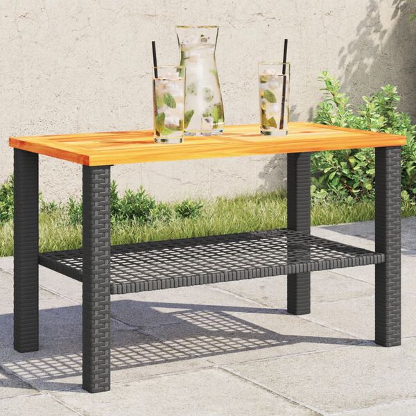 vidaXL Garden Table Black and Brown