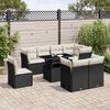 vidaXL Garden Sofa Set Black and Cream White