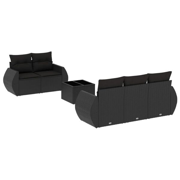 vidaXL Garden Sofa Set Black