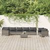vidaXL Garden Lounge Set Grey PE rattan, powder-coated steel 9 Piece