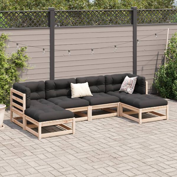 vidaXL Garden Sofa Set Anthracite Solid Pine Wood Standard Modular