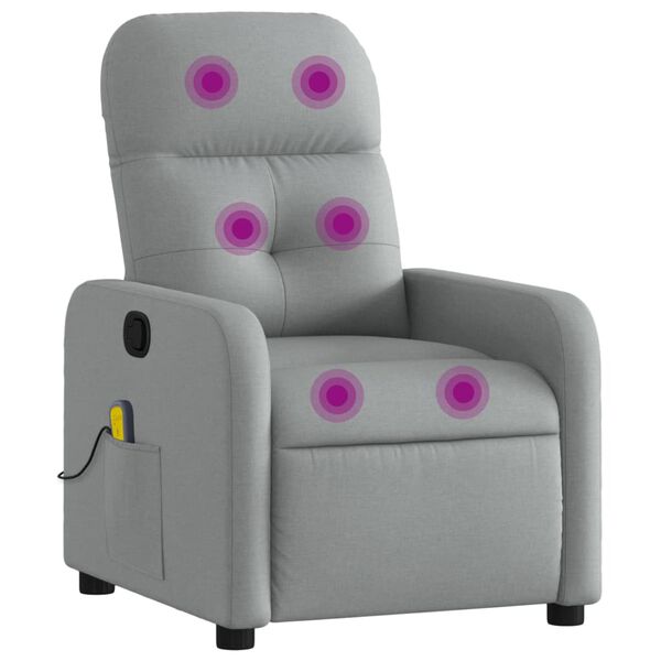 vidaXL Massage Recliner Chair Light Grey