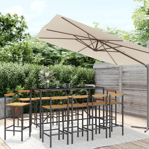 vidaXL Garden Bar Set Black