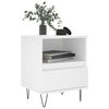 vidaXL Bedside Cabinet White Engineered wood, Metal Small