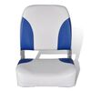 vidaXL Boat Seats 2 pcs Foldable Backrest Blue-white Pillow 16.1"x14.2"x18.9"