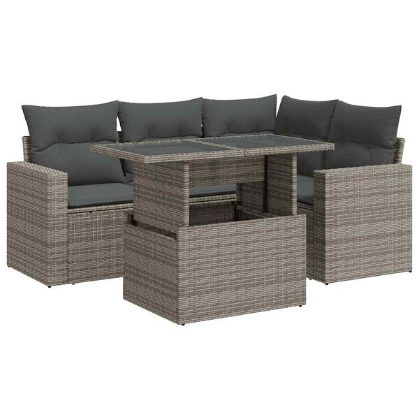 vidaXL Garden Sofa Set Grey