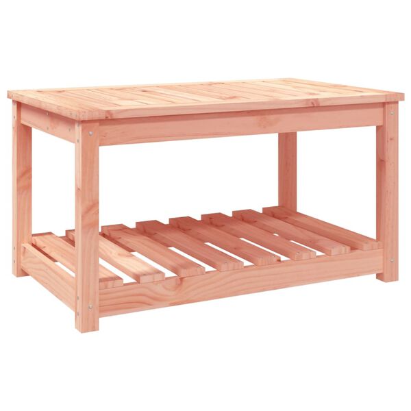 vidaXL Garden Table Natural Wood Solid Douglas Wood Medium Storage