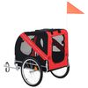 vidaXL Pet Bike Trailer Red and Black Oxford fabric and steel Medium