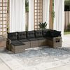 vidaXL Garden Sofa Set Grey PE rattan Large Modular Garden Sofa Set