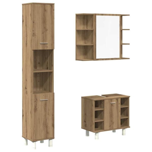 vidaXL Bathroom Furniture Set Artisan Oak Engineered wood, acrylic
