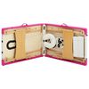 vidaXL Foldable Massage Table 2 Zones Wood White and Pink