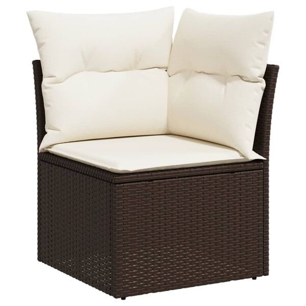vidaXL Garden Sofa Set Brown