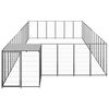 vidaXL Dog Kennel Black and Silver Grey PE Spacious, 286.1 sq ft Durable