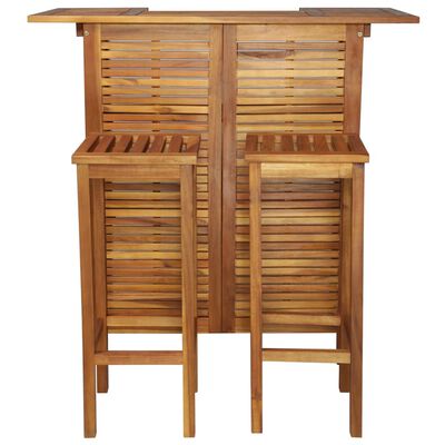 vidaXL 3 Piece Bar Table and Chair Set Solid Acacia Wood