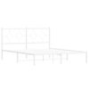 vidaXL Bed Frame White Powder-Coated Steel King Size