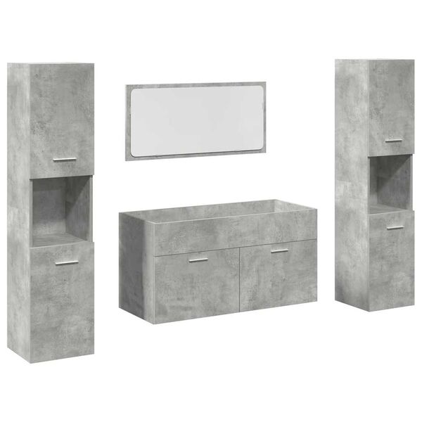 vidaXL Bathroom Furniture Set Concrete Grey Engineered Wood