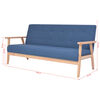 vidaXL Sofa Set Blue Polyester fabric and wood Three-piece set Modern