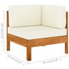 vidaXL Wooden Lounge Set Cream White, Acacia Wood