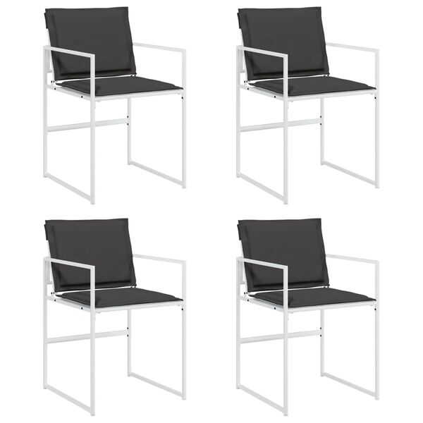 vidaXL Garden Chair Set of 4 White Textilene fabric Regular Foldable