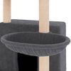 vidaXL Cat Tree Dark Grey Engineered wood, Plush, Sisal Tall Cat Trees