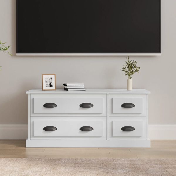 vidaXL TV Cabinet High gloss white Engineered wood Medium TV Cabinet
