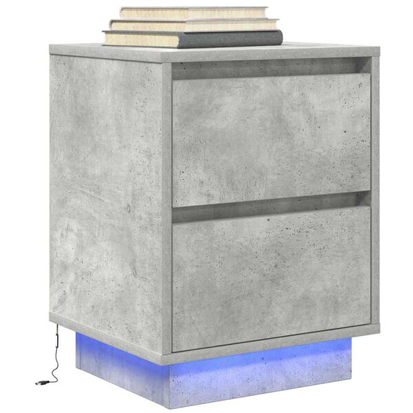 vidaXL Bedside Cabinet Concrete grey Engineered wood Medium
