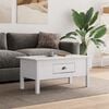 vidaXL Coffee Table White Solid Pine Wood, Engineered Wood, Metal