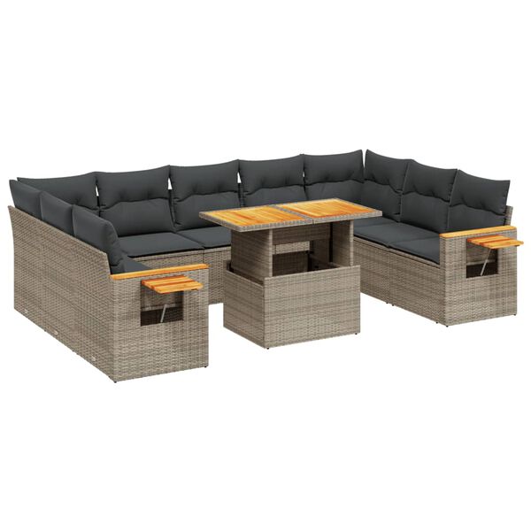 vidaXL Garden Sofa Set Grey