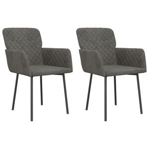 vidaXL Dining Chair Set of 2 Dark grey