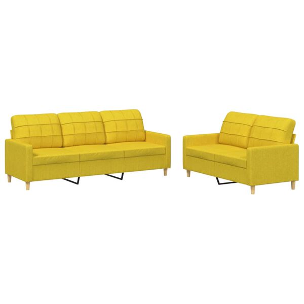vidaXL Sofa Set Light Yellow