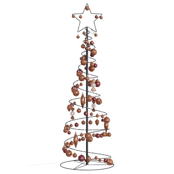 vidaXL LED Christmas Tree Black, Warm White Metal, Plastic 59.1 in tall