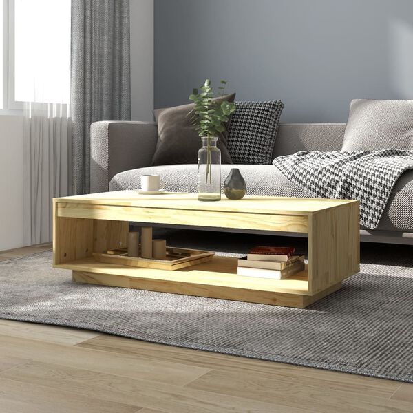 vidaXL Coffee Table Natural Pine Solid Pinewood Medium Coffee Table