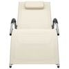 vidaXL Sun Lounger Cream and Gray Textilene, Aluminum, Powder-Coated Steel