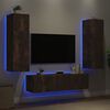 vidaXL TV Wall Unit Smoked oak Engineered wood 47.2 in Floating TV Unit
