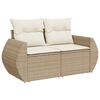 vidaXL Garden Sofa Set Beige PE rattan 6-Piece Set Adjustable Armrests