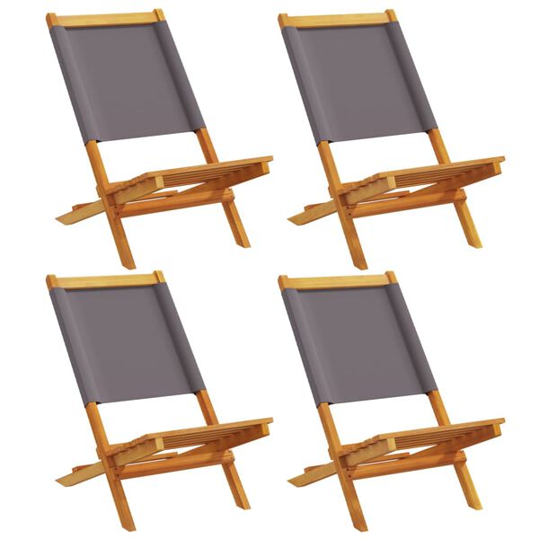 vidaXL Garden Chair Set of 4 Anthracite