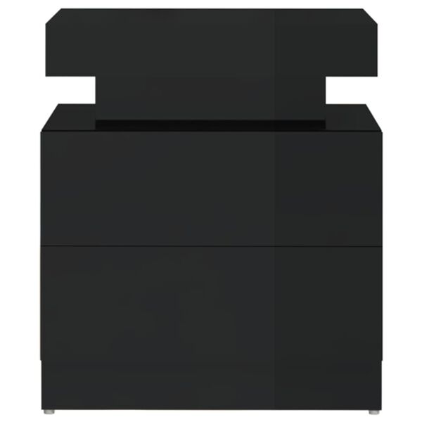 vidaXL Bedside Cabinet High gloss black Engineered wood Medium