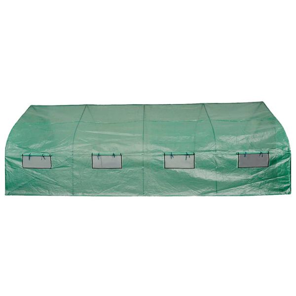 vidaXL Polytunnel Greenhouse Green Tough Steel, Polyethylene Large