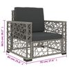 vidaXL Garden Lounge Set Grey PE Rattan, powder-coated steel, tempered glass