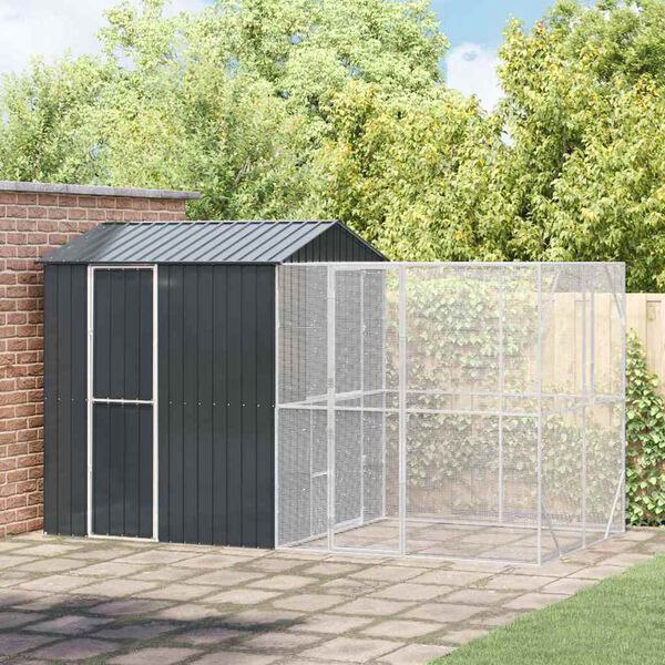 vidaXL Bird Cage Anthracite 418 x 210 x 247 cm Galvanized steel