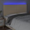 vidaXL LED Headboard Cream Polyester, Engineered Wood, Larch Wood, Foam